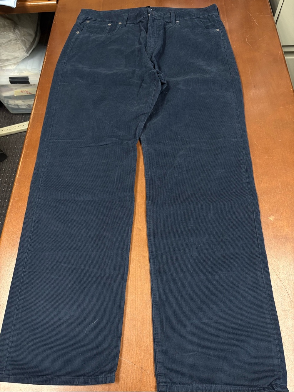 J. Crew Women's Navy Straight-Leg Corduroy Pants